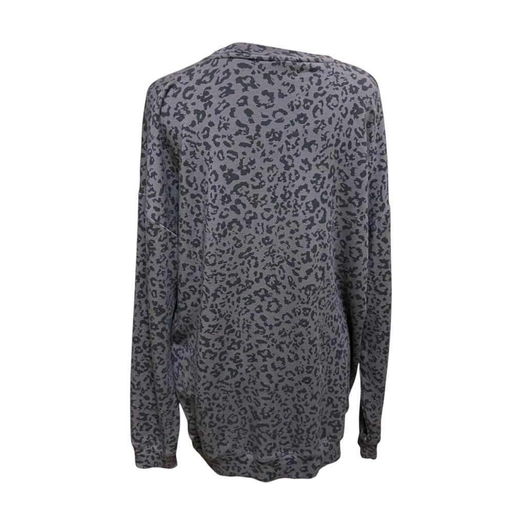 Athleta Pure Luxe Leopard Print Sweatshirt Womens Size Small Oversized Soft Top - Picture 6 of 12